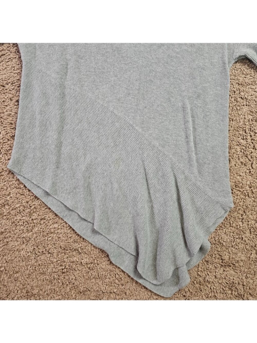 Lane Bryant Pullover Top Womens 14/16 Gray Ribbed Asymmetrical Hem 3/4 Sleeve - Picture 6 of 11
